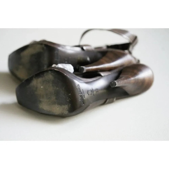 Pedro Garcia Dark  Brown Leather Strappy Sexy Sandal Heels 39 - Picture 9 of 11